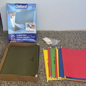 Hanging folders for file and cabinet, random box of 25 new and used